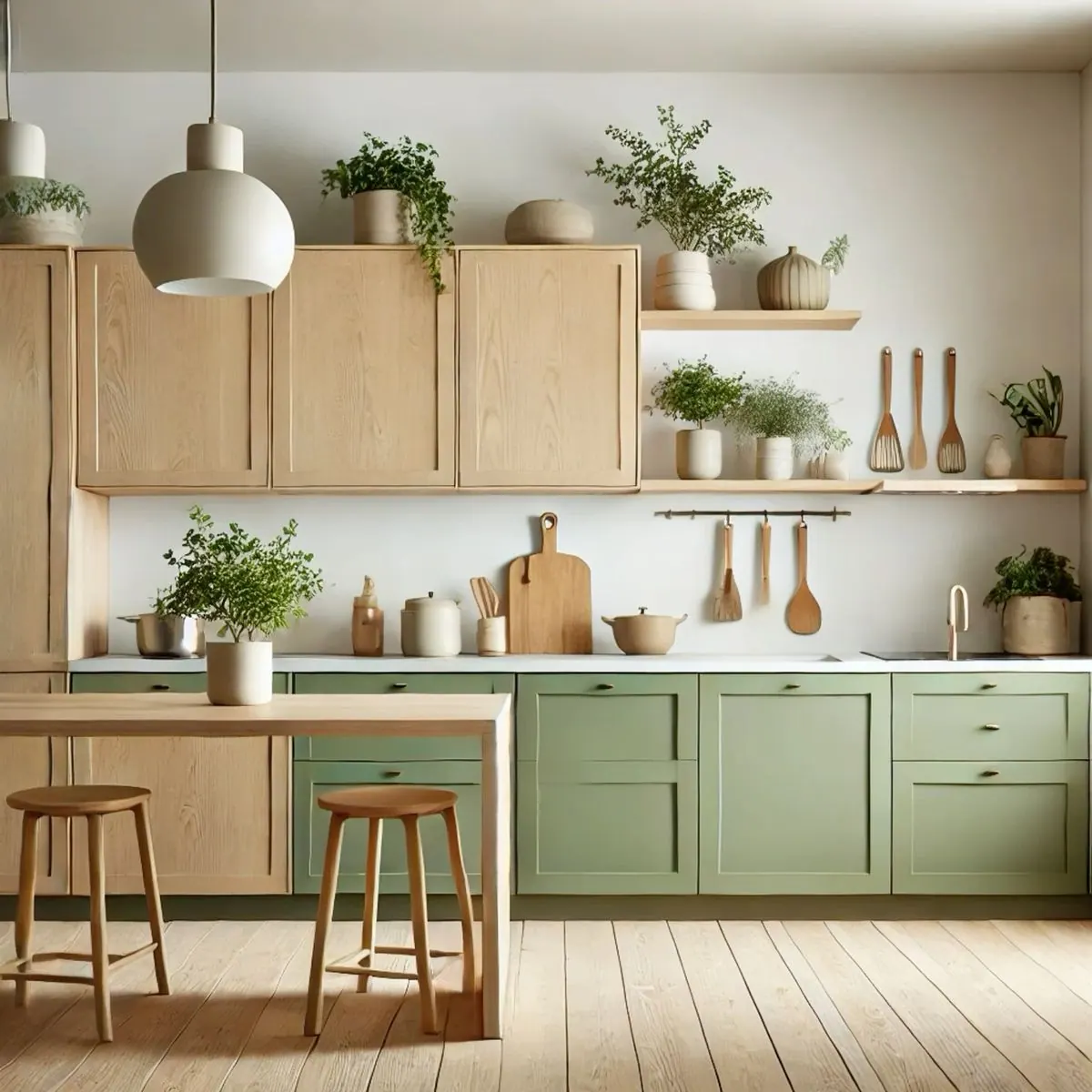 Pale oak kitchen