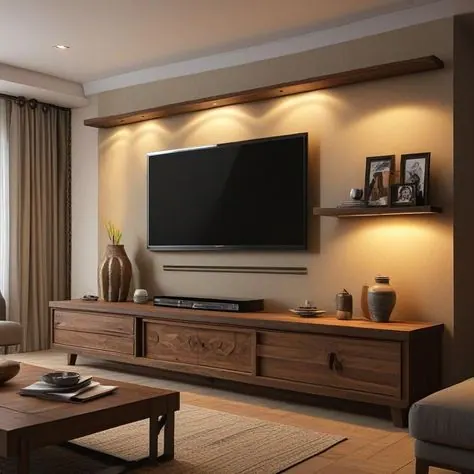 Walnut media wall